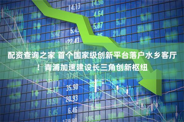配资查询之家 首个国家级创新平台落户水乡客厅！青浦加速建设长三角创新枢纽
